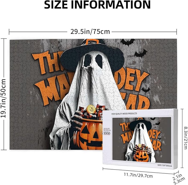 لغز قبعات ساحرة اليقطين فايا 1000 قطعة ديكور منزلي 29.5 × 19.7 بوصة - Image 3